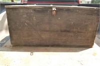 Large Wooden Trunk/Box with Handles and Lid.