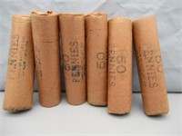 (6) Rolls Assorted Dates 1960's Lincoln Cents