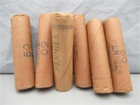 (6) Rolls Assorted Dates 1960's Lincoln Cents