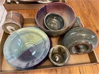 Pottery Bowls, Plates, and Vases