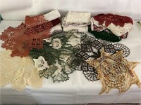 Vintage Doilies and Embroidered Table Cloth