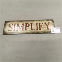 "Simplify" Wall Sign