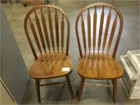 Two Wooden Dining Chairs