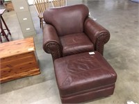 Leather Chair & Ottoman