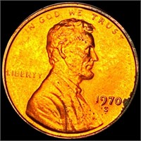 1970-S Lincoln Wheat Penny GEM BU RED