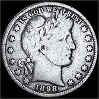 1898 Barber Silver Half Dollar NICELY CIRCULATED