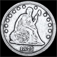 1877-CC Seated Liberty Quarter NICELY CIRCULATED