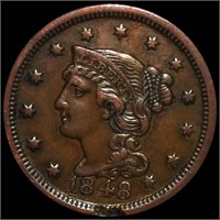 1848 Braided Hair Large Cent NEARLY UNC