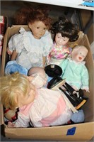 BOX LOT OF DOLLS AND MORE