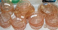 SELECTION OF PINK GLASSWARE