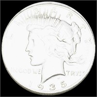 1935-S Silver Peace Dollar ABOUT UNCIRCULATED