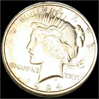 1924 Silver Peace Dollar NEARLY UNCIRCULATED