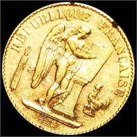 1890 French Gold 20 Francs UNCIRCULATED