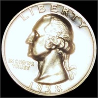 1938 Washington Silver Quarter GEM PROOF
