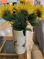 Mexican vase with sunflowers