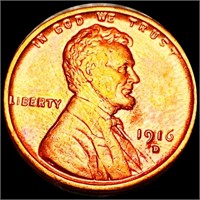 1916-D Lincoln Wheat Penny UNC RED