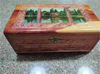 Wooden Keepsake Box & Decorative Plates