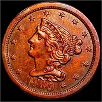 1849 Braided Hair Large Cent UNCIRCULATED