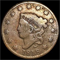 1818 Coronet Head Large Cent NICELY CIRCULATED