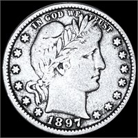 1897 Barber Silver Quarter NICELY CIRCULATED