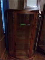 Pine Bow Front Display Cabinet