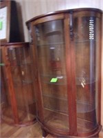 Walnut Bow Front Display Cabient