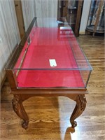 Glass Display Cabinet w/ Carved Wood Legs