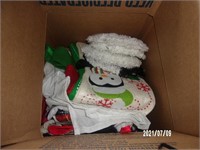 Christmas Linens and Dishes (3) boxes
