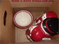 Christmas Cookie Jar & Misc (2) Boxes