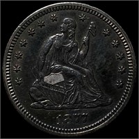 1877-CC Seated Liberty Quarter CLOSELY UNC