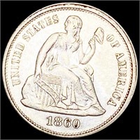 1860 Seated Liberty Dime NEARLY UNC
