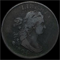 1804 Draped Bust Half Cent ABOUT UNCIRCULATED
