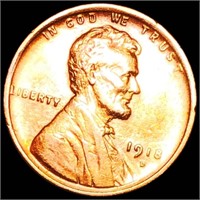 1918-D Lincoln Wheat Penny UNC RED
