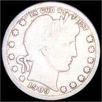 1909-O Barber Silver Quarter NICELY CIRCULATED