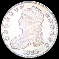 1830 Capped Bust Half Dollar NEARLY UNC
