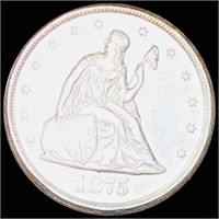 1875-CC Seated Twenty Cent Piece UNCIRCULATED