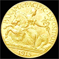 1915 $2.50 Pan-Pac Gold Quarter Eagle UNC