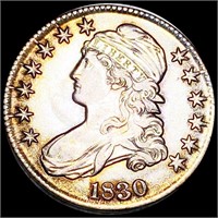 1830 Capped Bust Half Dollar CLOSELY UNC