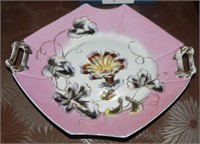 1920's Hand Painted Asian Floral Theme Dish