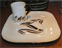 (6) Place Setting Mid Century Luncheon Set