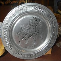 1976 Pewter Bicentennial Decorative Plate