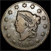 1818 Braided Hair Large Cent NICELY CIRCULATED