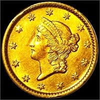 1854 Rare Gold Dollar CLOSELY UNC