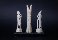 Vintage Egyptian Themed Carved Ivory