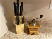 Knife block, coffee grinder