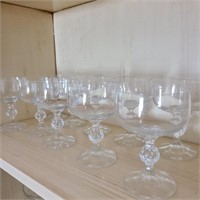 Set of 10 Matching Crystal Stemware Glasses