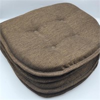 Set of 4 Matching Brown Seat Cushions