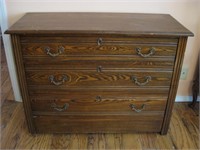Antique Wood Chest Of Drawers 42" x 17.5" x 32"