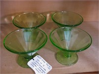 Set Of Four Depression Glass Sherbet Glasses