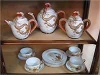 1940's-50's Chinese Dragonware Set Teapot 8" Tall